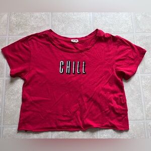 Garage Red Crop Top Chill T-shirt Size XS